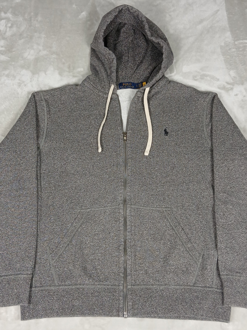 Polo Ralph Lauren Full Zip Hoodie L Men's Heathered Gray